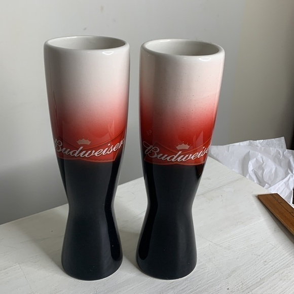 T16 2007 Budweiser Glasses white red and black ombré - Picture 11 of 12